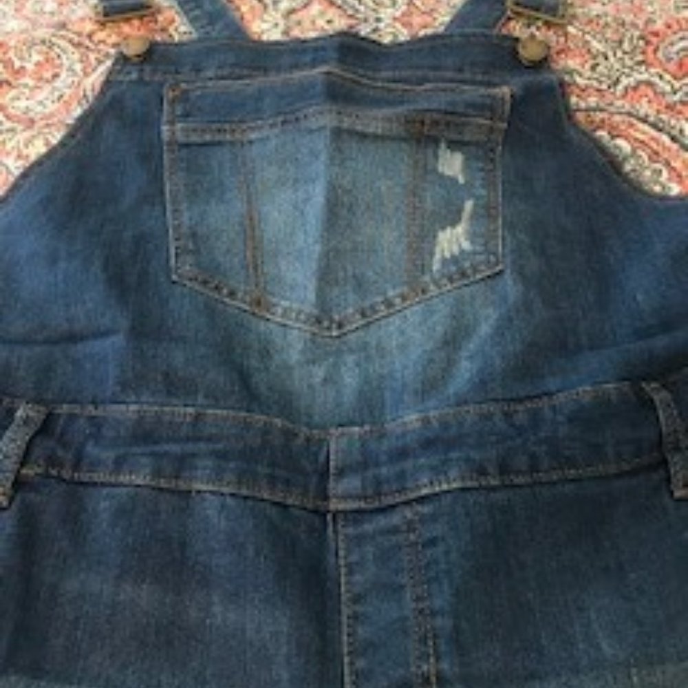 New Plus Size Denim Women's Overall Shorts